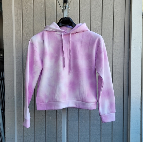 Tie-Dye Pullover Hoodie | NWOT Pink & White Ladies Small Active by Seven - Picture 8 of 15
